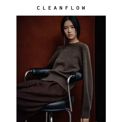 CLEANFLOW | 高端山羊绒圆领针织衫女高级感2026秋季新款气质上衣