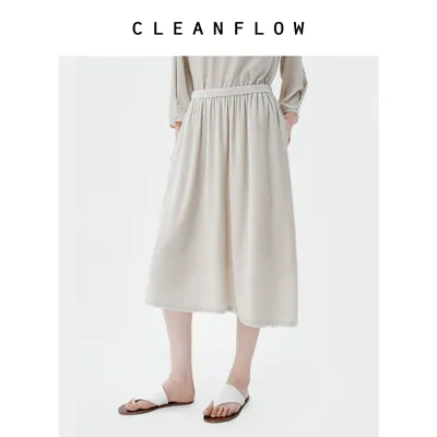 CLEANFLOW | 真丝绒高级感不对称半身裙女小个子2026秋夏新款裙子