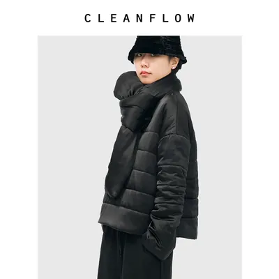 CLEANFLOW | 真丝桑蚕丝V领套头纯手工精纺棉服女小个子气质棉袄