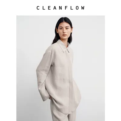 CLEANFLOW | 100%纯汉麻长袖暗门襟衬衫女高级感2026秋季新款上衣