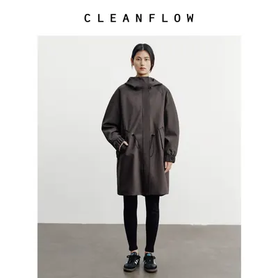 CLEANFLOW精粹系列 | 精纺羊毛可拆卸内胆连帽中长派克棉服