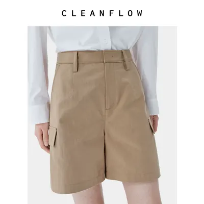 CLEANFLOW少年感系列 | 水洗汉麻棉中式简约短裤女小个子新款裤子