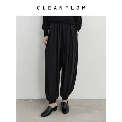 "冥想裤"CLEANFLOW | 18姆米真丝双绉中式褶裥裤子女2026夏季新款