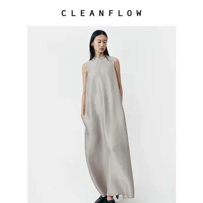 CLEANFLOW | 重磅桑蚕丝双宫绸真丝背心连衣裙女2026夏季新款裙子
