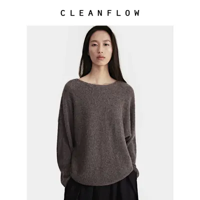 CLEANFLOW | 意大利进口山羊绒一字领套头针织毛衫2026秋新款上衣
