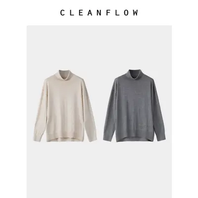 CLEANFLOW | 精纺羊绒高领气质百搭针织打底衫女小个子2026秋新款