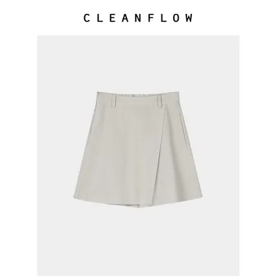 CLEANFLOW | 100%水洗亚麻简约松弛西装裤裙女2026夏新款百搭短裤