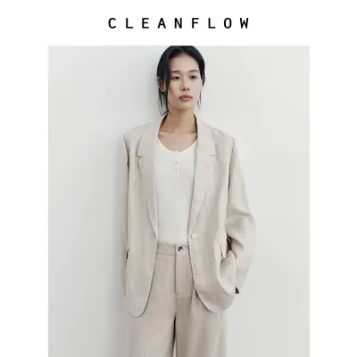 CLEANFLOW精粹系列 | 麻本色亚麻松弛高级感平驳领休闲西装外套女