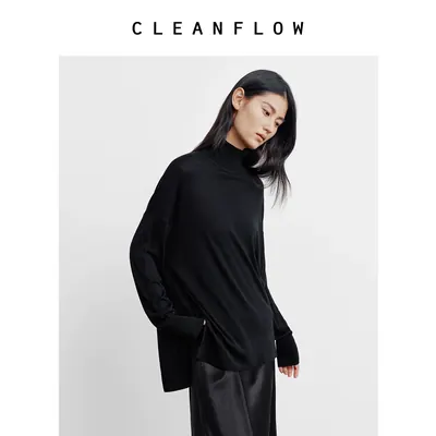 CLEANFLOW | 钻石羊毛堆堆领针织打底衫女高级感2026秋季新款上衣