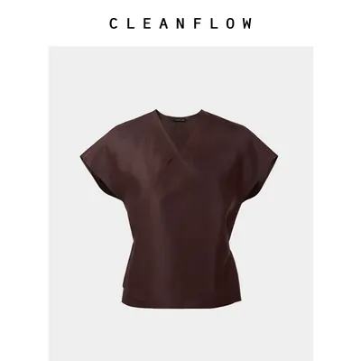 【马王堆系列】CLEANFLOW | 红云纱交领系带气质中式衬衫女高级感