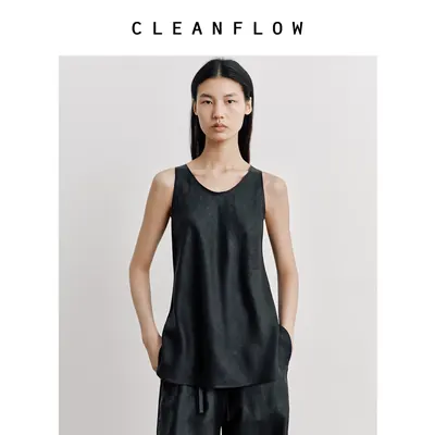 CLEANFLOW | 莨绸香云纱轻运动桑蚕丝轻便背心女2026夏季新款上衣