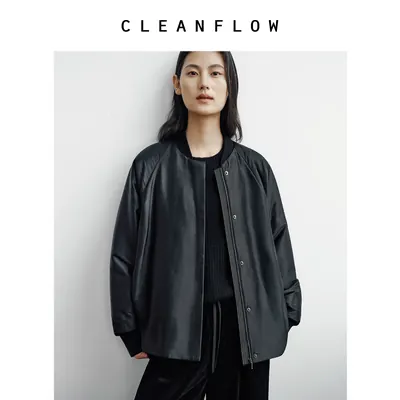 CLEANFLOW精粹系列 | 真丝塔夫绸中式立领夹克女2026秋新款棒球服