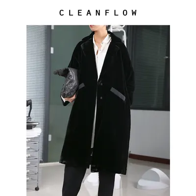 CLEANFLOW | 高端金丝绒西装领羽绒服女小个子2026冬新款气质棉服