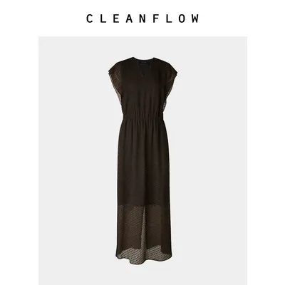 CLEANFLOW云游系列 | 圆点剪花绡香云纱连衣裙女2026秋季新款裙子