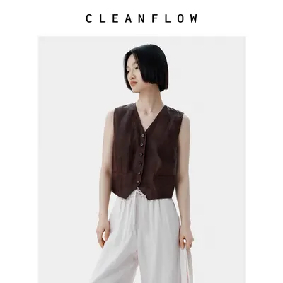 【马王堆系列】CLEANFLOW | 手工重磅莨绸红云纱两面穿西装马甲女