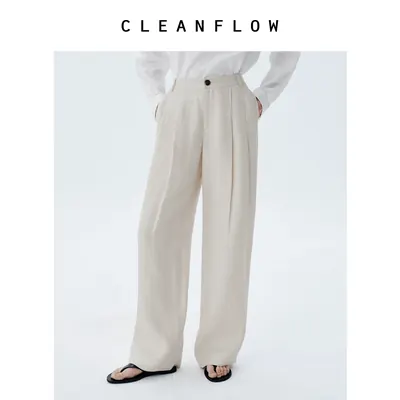 CLEANFLOW | 重磅纯汉麻高级雅痞西裤女小个子2026秋新款休闲裤子