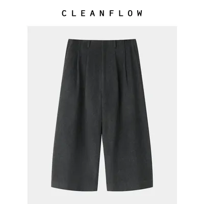 【百搭】CLEANFLOW | 羊绒羊毛O型七分毛呢裤女高级感2026冬新款