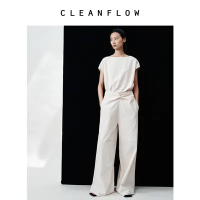 CLEANFLOW | 高端亚麻棉背心吊带女高级感2026夏新款气质通勤套装