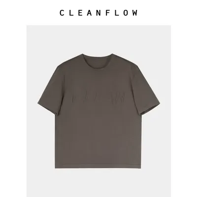 CLEANFLOW | 【态度T恤】101s纯棉字母提花短袖针织T恤女夏26新款