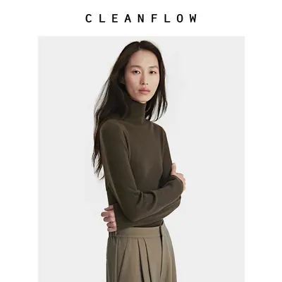 CLEANFLOW | Nm2/26山羊绒无缝一体高领气质修身针织衫女高级感