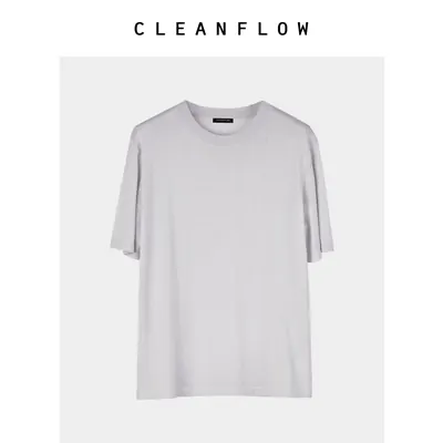 CLEANFLOW | 【薄雾短T】2/60NM桑蚕丝美利奴羊毛针织轻薄短袖T恤